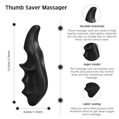 Nuanchu 2 Pcs Black Thumb Saver Massage Tool Deep Tissue Massager for Pressure Reflexology Professional Neck Shoulder Back Foot Stress Relief - color: Black