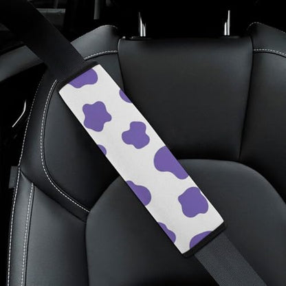 2 Pack Purple Cow Print Lavender Car Seat Straps Shoulder Pads Soft Padded Shoulder Harness Cover for Adult Use, Stroller Pushchair High Chair, Pressure Relief - color: Pattern 973