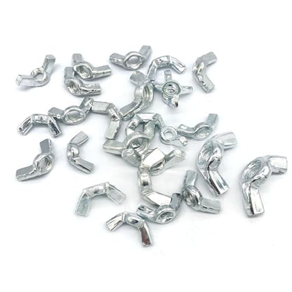 26 Pcs 4 Sizes 3/16",1/4",5/16",3/8" Wingnuts, Quality Carbon Steel Wing Nuts Sliver Zinc Plated Fasteners Parts Butterfly Nut, Hand Twist Tighten Hardware Nuts Butterfly Wing-Nut Assorted Kit - size: 4 Sizes (3/16", 1/4", 5/16", 3/8") - 26 Pcs