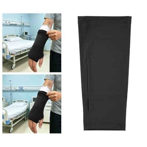 Cover Breathable Flexible Sleeve Soft Elastic Protector Reusable Nylon Spandex Material Open Finger Design Comfortable Compression Suitable, Black - color: Black