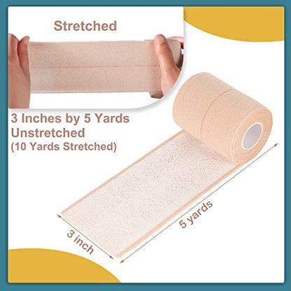 4 Rolls Elastic Tape Adhesive Elastic Tape Self Adhesive Bandage Wrap Flexible Stretch Bandages for Sports Support, Joint Protection & Pet Caring, 5 Yard(3 Inch in Width) - size: 3 Inch in Width