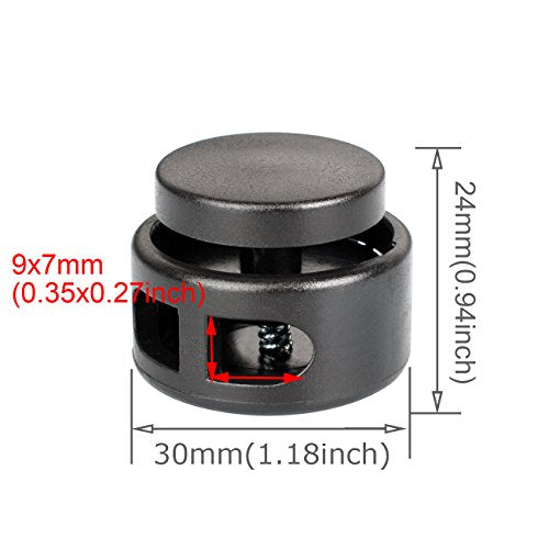 DYZD Extra Large Cord Lock End Spring Cord Stopper Toggle for Paracord, Drawstring (Black, 10 PCS)