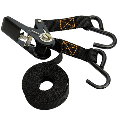 MUDDY 1" X 8' Rugged Durable Lightweight Reliable Adjustable Versatile Outdoor Treestand Ratchet Tie Down Strap with 2 Hardened Steel Hooks, 1 Pack - style: 1 Pack
