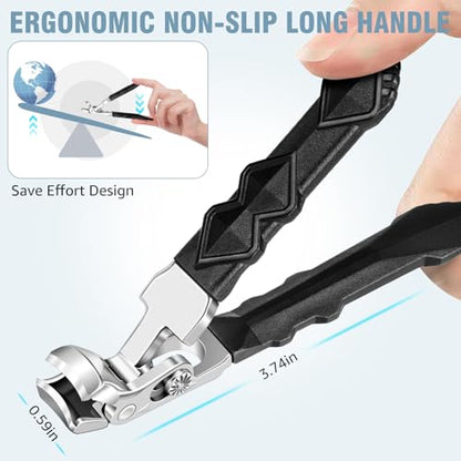 2026 Toenail Clippers for Thick Toenails, Angled Head Large Toe Nail Clippers with Wide Jaw Opening, Super Sharp & Durable Thick Toenail Clippers with Comfort Grip Long Handle for Seniors Men Women - style: Sliver Angled Nail Clippers