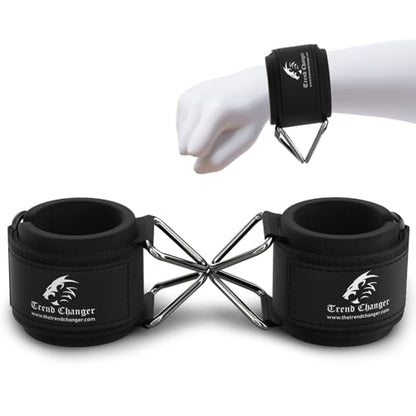 Wrist Cuffs Support - Cable Attachments For Gym Machine Workout Adjustable Wrist Straps For Weightlifting With Sturdy Buckle Neoprene Padding For Strength Training, Lateral Raises - size: Medium ( Upto 6.7" Wrist Circumference )