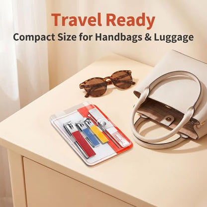 5-in-1 Manicure Set for Women Men, Fingernail Toenail Clippers Stainless Steel Manicure Pedicure Kit w/Angled Trimmer Professional Nail Grooming Kit with Portable Travel Case - color: 5pcs - 3 Color
