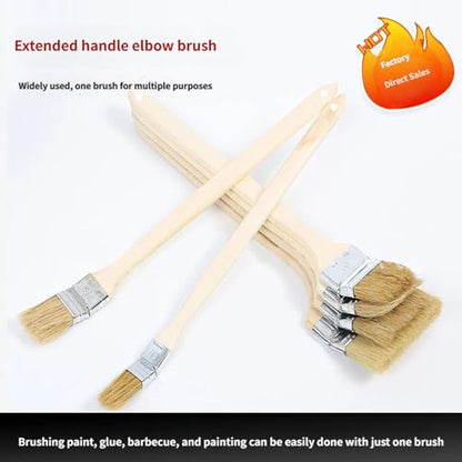 Tool with Comfortable Wooden Grip for Deeply Long Curved Head Scrub Brush Extended Reach Extension - size: E