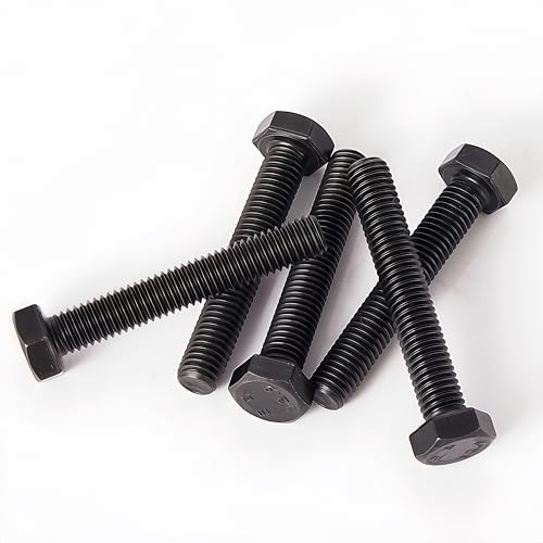 M6-1.0 Hex Head Screw Bolts - 30/35/40/45/50mm Length Kit, 12.9 Grade Alloy Steel, Hexagon Head Bolts, Black Oxide Finish, Full Thread,Quantity 50-Piece Set - size: 12.9-Hex-M6-30-50mm