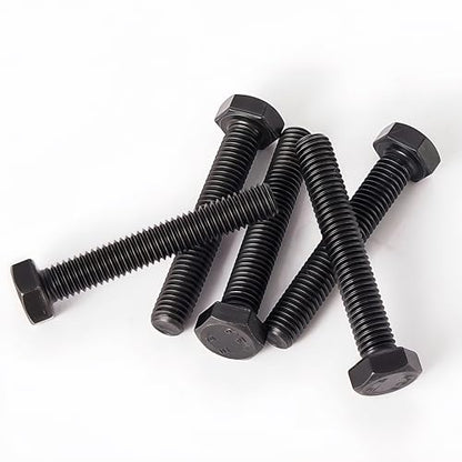 M6-1.0 Hex Head Screw Bolts - 30/35/40/45/50mm Length Kit, 12.9 Grade Alloy Steel, Hexagon Head Bolts, Black Oxide Finish, Full Thread,Quantity 50-Piece Set - size: 12.9-Hex-M6-30-50mm
