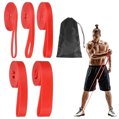 Resistance Bands for Working Out, Pull Up Bands, Pull Up Assistance Straps with Carry Bag for Home/Gym - color: Red