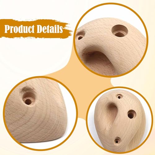 predolo 2Pcs Rock Climbing Holds Compact Core Strength Portable Climbing Wall Grips
