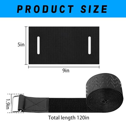 2 Set 120 Inch Anti-Slip Floating Water Mat Straps,Extra Long Floating Pad Strap with Pad Protectors and Metal Buckle,Reusable Neoprene Water Mat Straps for Storing Pad - color: 120 in
