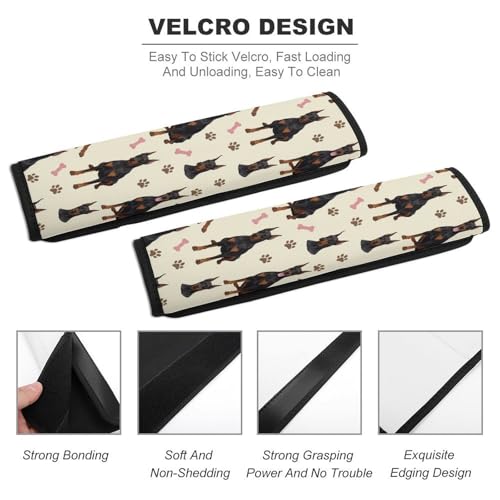 2 Pack Universal Soft and Comfortable Seat Belt Cover for Kids, Car Seats Pushchair Strollers High Chair Pushchair, Doberman Dog Paw Print Beige Seat Belt Cushion - color: Pattern 790