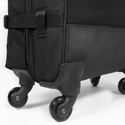EASTPAK TRANS4 S – 44L Small Cabin Wheeled Luggage, Two Compartments, TSA Lock, 360° Spinner Wheels, and Telescopic Handle, Black - color: Black, size: 44 Liter Carry On