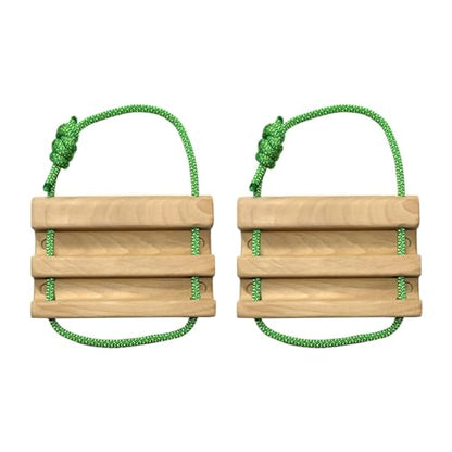 2PCS Portable Hangboard Rock Climbing Training Board, Wooden Fingerboard with Rope for Grip Strength, Wrist and Forearm Training at Home or Gym