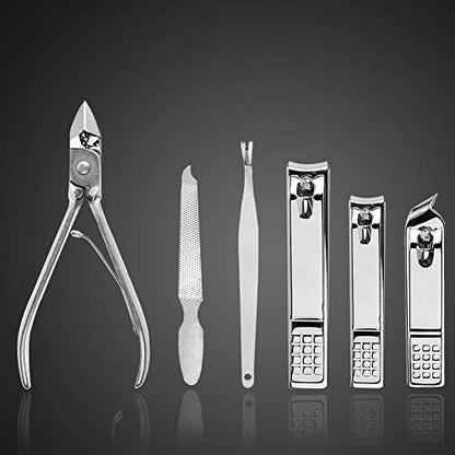 MWXJ Nail Clippers Set Fingernail and Toenail Clipper Cutters, Manicure Pedicure Kit 18 Pieces Stainless Steel Professional Grooming Kits, Nail Care Tools with Luxurious Travel Case
