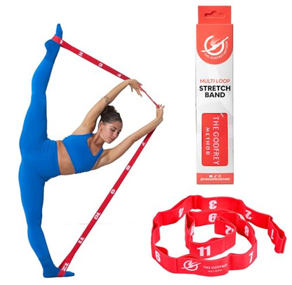Multi Loop Stretch Band, Dance, Gymnastics, Cheerleading, 13 Loops, The Godfrey Method - color: Red