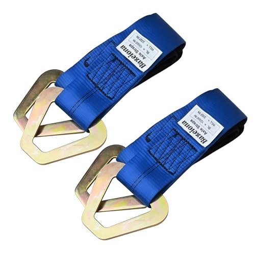 2 PCS 2" x 36" Axle Tie Down Strap with D Rings - Lifting Slings 3,333 lbs, Working Load Limit 10,000 lbs Polyester Lifting Strap for Cars, SUVs, Trucks, Heavy Machinery, Industrial Shop Use (Blue) - color: Blue