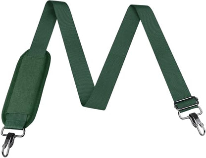 Shoulder Strap 56 inch, Universal Adjustable Thick Soft Duffel Bag Shoulder Strap Replacement Comfortable Belt with Metal Swivel Hooks for Laptop Messenger Bag, Briefcase, Shoulder Bag, Dark Green - color: Dark Green