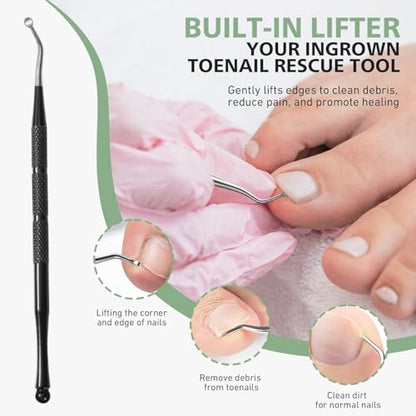 Toenail Clippers for Thick Toenails for Seniors, Angled Head Large Toe Nail Clippers Set for Men, Heavy Duty Ingrown Toenail Clippers Long Handled, Ultra Sharp Slanted Nail Cutter