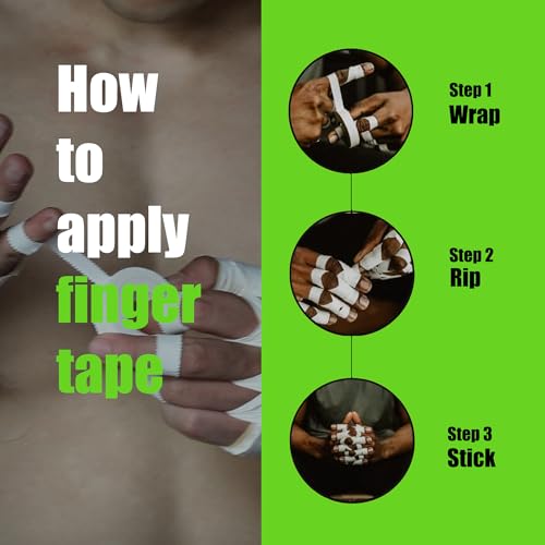 Finger Tape - 6 Rolls 0.5'' 30' Athletic Tape Sports Finger Protectors Toe Thumb Bandage Tape, Waterproof & Sticky Sports Tape Athletic for Power Support to Jiu Jitsu, Hockey, BJJ, Climbing, Rock