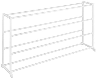 Whitmor 4 Tier 20 Pair Floor Shoe Rack - White - size: 4-Tier