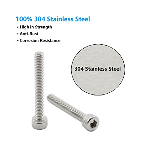 20 PCS Socket Head Cap Screws, TTZEZE 304 Stainless Steel Metric Machine Bolts Hex Socket Screw, Socket Drive Bright Finish Full Machine Threads for Shelf Chair Desk Install Repair (M4x20mm) - color: M4, size: 20mm