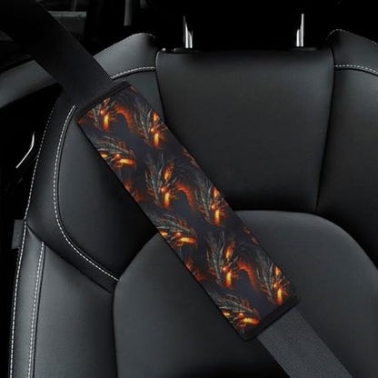 2 Pack Breathable Car Seat Straps Shoulder Pads for Elderly Support, All Vehicles, Gold Black Dragon Seat Belt Cushion, Neck and Shoulder Support - color: Pattern 138
