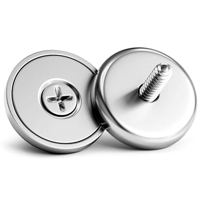 VNDUEEY Magnets with Holes, Strong Rare Earth Magnets, 16 Pack 60LBS Neodymium Cup Magnet with Stainless Screws for Wall Mounting, Round Base Disc Magnet for for Kitchen, Office, Workplace, DIY Craft - size: 16 Pack 60LBS