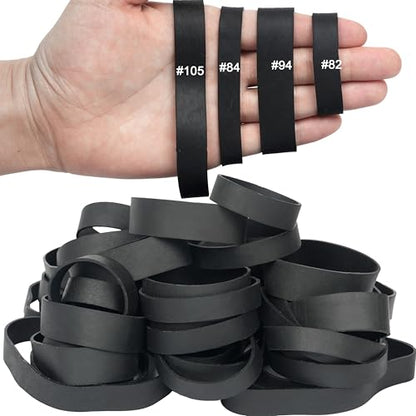 Rubber Bands Assorted Sizes Mixed Elastic Bands Size82,size94,size84#105 | 50pcs Wide Black Tactical Rubber Bands for Survival Office Supply