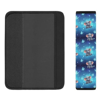 Universal Fit Seat Belt Shoulder Pad for Adult Use, Most Cars, 2 Pack Cute Butterfly Elephant Harness Pads Strap Pressure Relief - color: Pattern 686