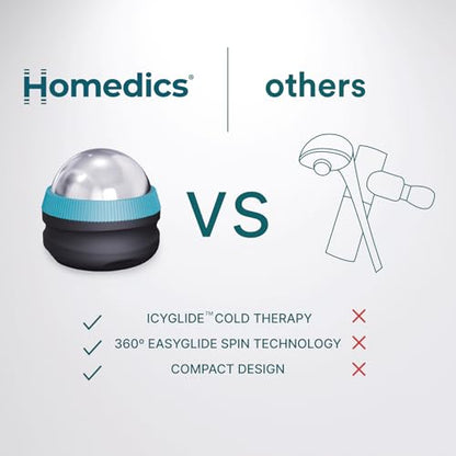 Homedics IcyGlide Portable Massage Roller Ball, Cryo Ball Cold Therapy | Rapid Pain Relief, 360-Degree EasyGlide Technology, Great for Post-Workout Muscle Recovery, Full Body Treatment