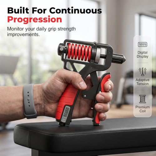 Ergonomic Adjustable H-Shaped Grip Hand Trainer, 2026 Upgraded Grip Strength Trainer Adjustable Resistance 11-363 Pounds (5-165 Kilograms), Strengthen the Wrist, Forearm and Fingers - color: Black