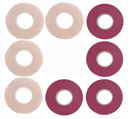 AJ Sports Jiu Jitsu Finger Tape 0.4-Inch x 33-Ft - Athletic Tape for Grappling & Protection - Residue-Free Athletic Sports Tape for BJJ, Wrestling, Climbing, Volleyball (4X Cream + 4X Pink (8 Pack))