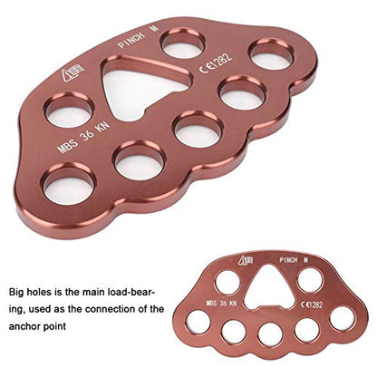 Uxsiya 36KN 8 Holes Outdoor Rigging Plate Rock Climbing Multi Anchor Point Connector Gear for Secure Climbing Adventures