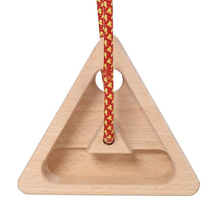 2Pcs Triangle Climbing Hangboard with Rope, Premium Wood Fingerboard for Grip Strength, Portable for Home Outdoor, for Climbers Fitness Enthusiasts - 5x4.2x1.1 Inch