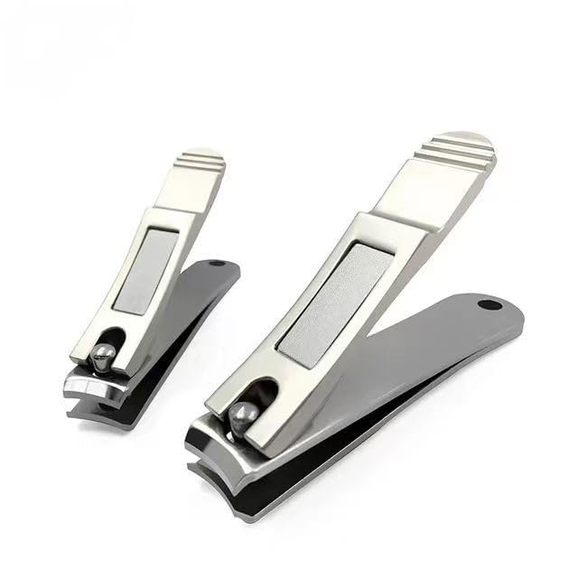 Nail Clippers Set for Men & Women - 2 Pack Professional Stainless Steel Toe Nail Clippers with Built-in File & Travel Case - Heavy Duty Fingernail Clippers Kit for Thick Nails for Seniors