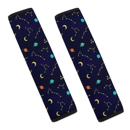 Universal Soft and Comfortable Car Seat Straps Shoulder Pads for Girls and Boys, Most Cars, 1 Pair Space Galaxy Constellation Harness Pads Strap Comfortable Driving - color: Pattern 693