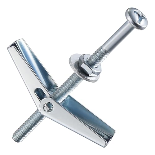 Wensilon (30 pcs) 1/4" Heavy Duty Drywall Anchors and Screws,Toggle Bolts and Wing Nuts Set, Hollow Drywall Anchors Bolts Screws Assortment Kit for Hanging Lamps Heavy Items - size: 1/4" (30 pcs)