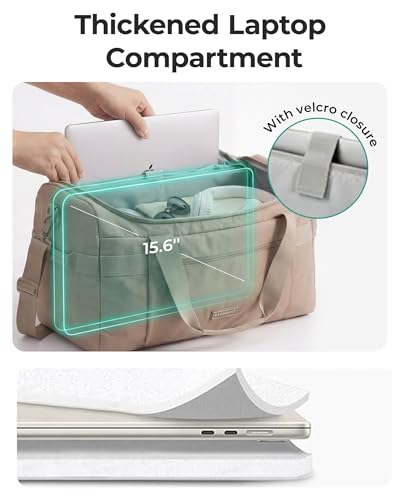 BAGSMART Travel Duffel Bags with Dividers, 32L Gym Duffle Bag with Laptop Compartment, Carry On Weekender Overnight Bag, Shoe Bag, PVC Wet Pocket, Black - color: Black