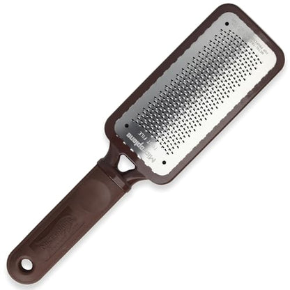 Microplane Colossal Foot File Scraper - The Original Stainless Steel Foot Rasp, Dead Skin/Callus Remover for Feet, Gentle Foot Scrubber, Pedicure Tools for Salon-Quality Foot Care, Brown - style: Brown