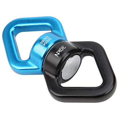 RiToEasysports Climbing Rotational Device, 360 Degree with Sealed Steel Ball Bearings for Rock Climbing Swing Aerial Yoga Hammock - color: Black Blue