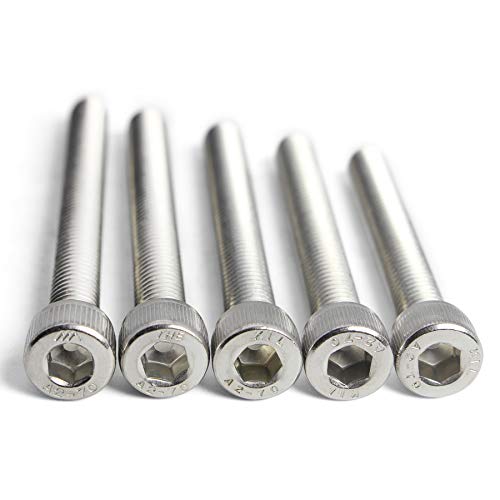 M8 x 60/65/70/75/80mm Screws and Nuts Hex Socket Head Screws M8 Bolts, 304 Stainless Steel, Bright Finish, Fully Threaded, Metric Allen Hex Drive, Assortment Kit 10PCS - size: M8×60/65/70/75/80mm