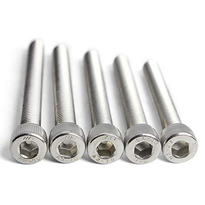 M8 x 60/65/70/75/80mm Screws and Nuts Hex Socket Head Screws M8 Bolts, 304 Stainless Steel, Bright Finish, Fully Threaded, Metric Allen Hex Drive, Assortment Kit 10PCS - size: M8×60/65/70/75/80mm