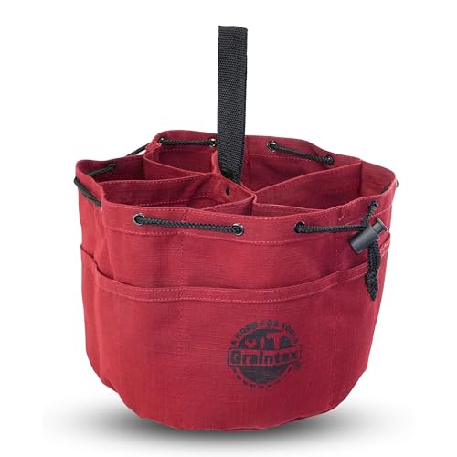 Graintex 18 Pockets Grab Bag Rip-stop Canvas Drawstring Closure, Small Part Organizer Pouch, Small Tools, Screws, Parts, Parachute Tool Bag for Efficient Storage - Burgundy - color: Burgundy