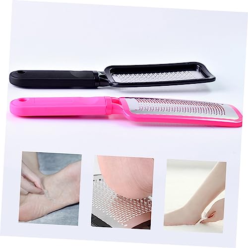 3pcs Double-Sided Foot Grinding Tool Rosy Stainless Steel Foot File Pink Sandpaper Grinding Boards for Callus Removal and Smooth Skin for Home Professional Use