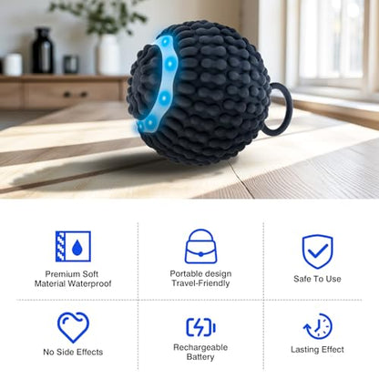 Yitrust 4 Speed Vibrating Massage Ball Rechargeable Vibration Therapy Ball for Hand Tremor & Parkinson's Support - Physical Therapy Massage Device Elderly-Friendly Design