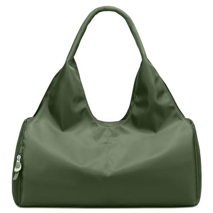 forestfish Yoga Gym Bag for Women with Shoes Compartment & Wet Dry Storage Pockets Lightweight Duffel Bag, Army Green - color: Army Green
