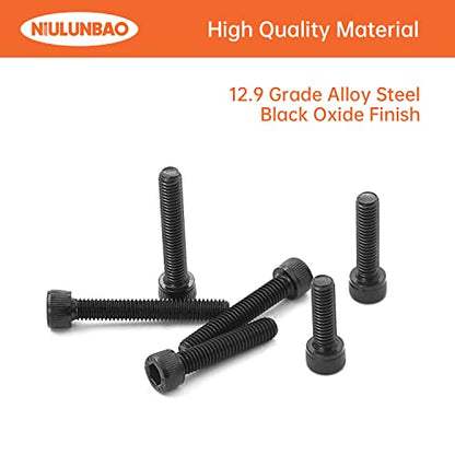 M6 x 20mm 25mm 30mm 35mm 40mm Hex Socket Head Cap Screws Bolts 12.9 Grade Alloy Steel, Black Oxide Finish, Metric Allen Hex Drive, Machine Fully Threaded, Assortment Kit 50PCS - size: M6 x 20/25/30/35/40mm (50PCS)