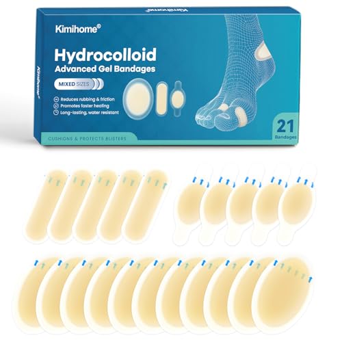 Gel Blister Bandages - 21 PCS Hydrocolloid Bandages for Feet, Blister Cushions Pads for Prevention Recovery, Water Resistant Adhesive Bandages for Heel, Toes, Daily & Travel Essentials (Variety Pack) - style: Variety Pack